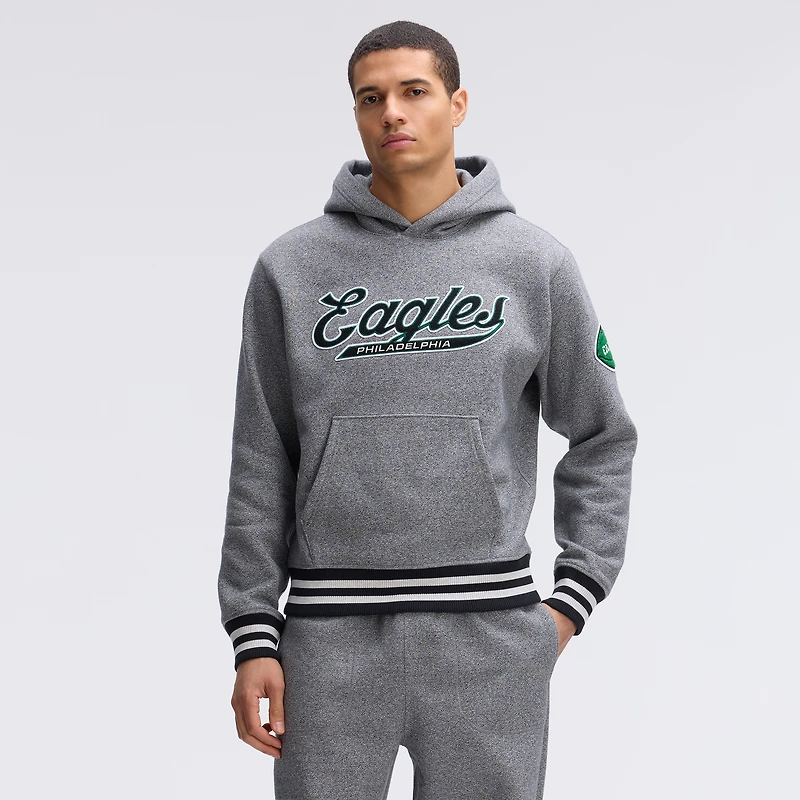 Fanatics Athletic Heather Gray Philadelphia Eagles IconicFleece Tipped Hoodie