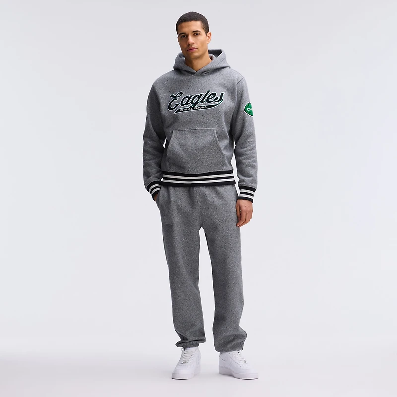 Sweat à capuche Fanatics Athletic Heather Gray Philadelphia Eagles Iconic bords en polaire
