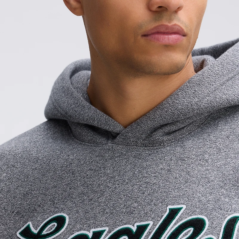 Fanatics Athletic Heather Gray Philadelphia Eagles IconicFleece Tipped Hoodie