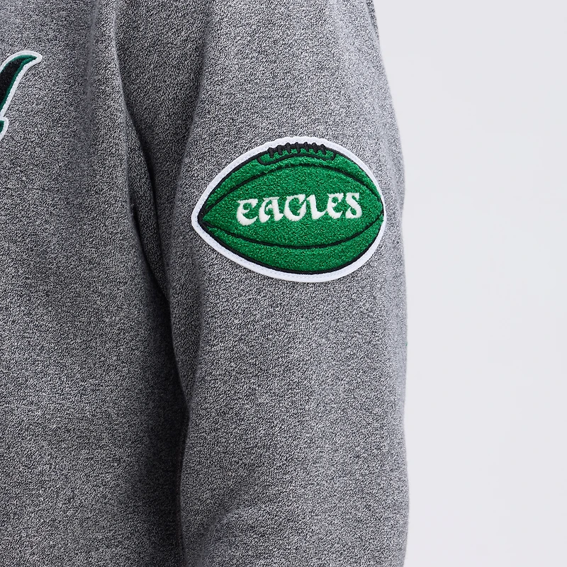 Fanatics Athletic Heather Gray Philadelphia Eagles IconicFleece Tipped Hoodie
