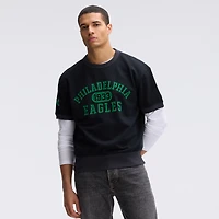 Sweat-shirt à manches courtes Fanatics Black Philadelphia Eagles Iconic Fleece