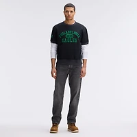 Sweat-shirt à manches courtes Fanatics Black Philadelphia Eagles Iconic Fleece