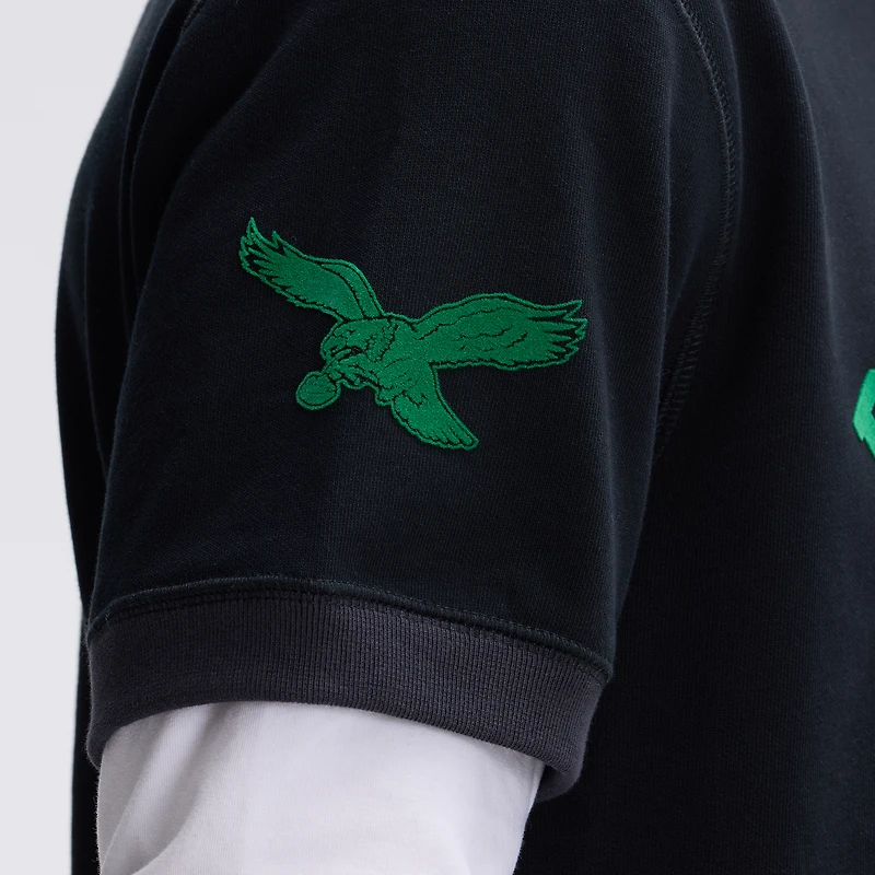 Fanatics Black Philadelphia Eagles IconicFleece Short Sleeve Sweatshirt