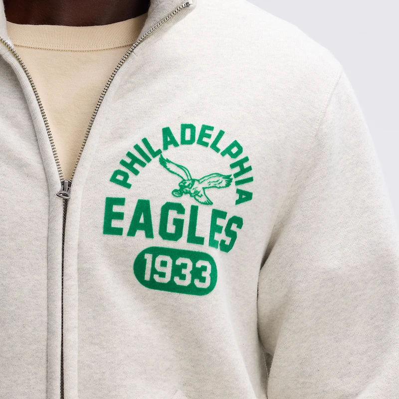 Fanatics Oatmeal Philadelphia Eagles IconicFleece Full-Zip Jacket