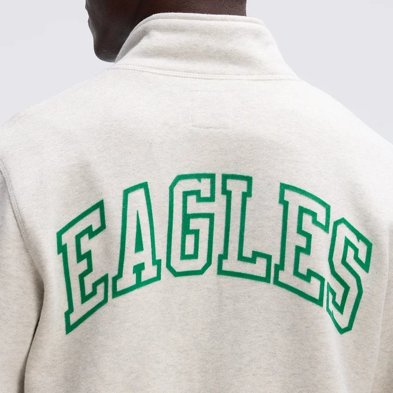 Veste polaire emblématique Fanatics Oatmeal Philadelphia Eagles à fermeture éclair intégrale
