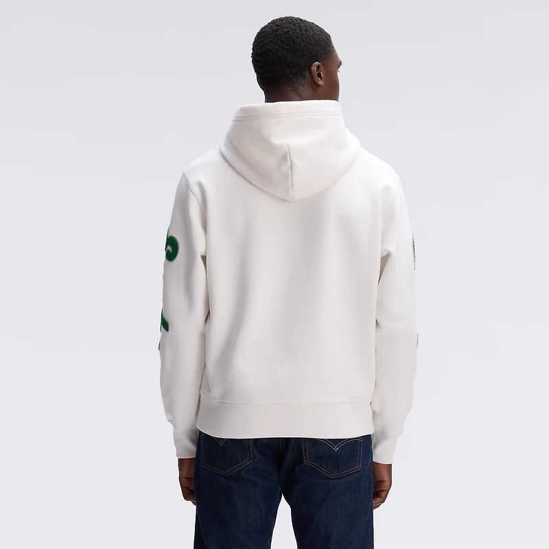 Sweat à capuche Letterman en polaire Fanatics couleur avoine Philadelphia Eagles