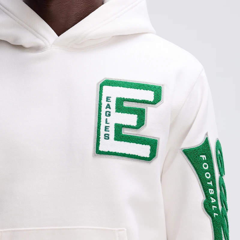 Fanatics Oatmeal Philadelphia Eagles IconicFleece Letterman Hoodie