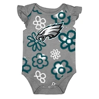 Girl's Outerstuff  Midnight Green/Gray Philadelphia Eagles Sunshine Two-Piece Bodysuit Set