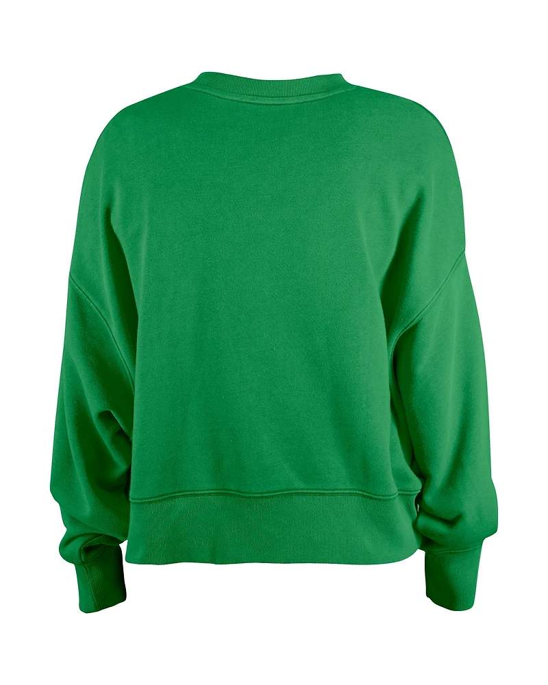 Sweat-shirt à paillettes vert Kelly New Era pour fille des Philadelphia Eagles