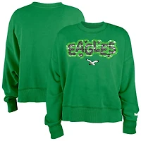 Girl's New Era Kelly Green Philadelphia Eagles Flip Sequin Sweatshirt