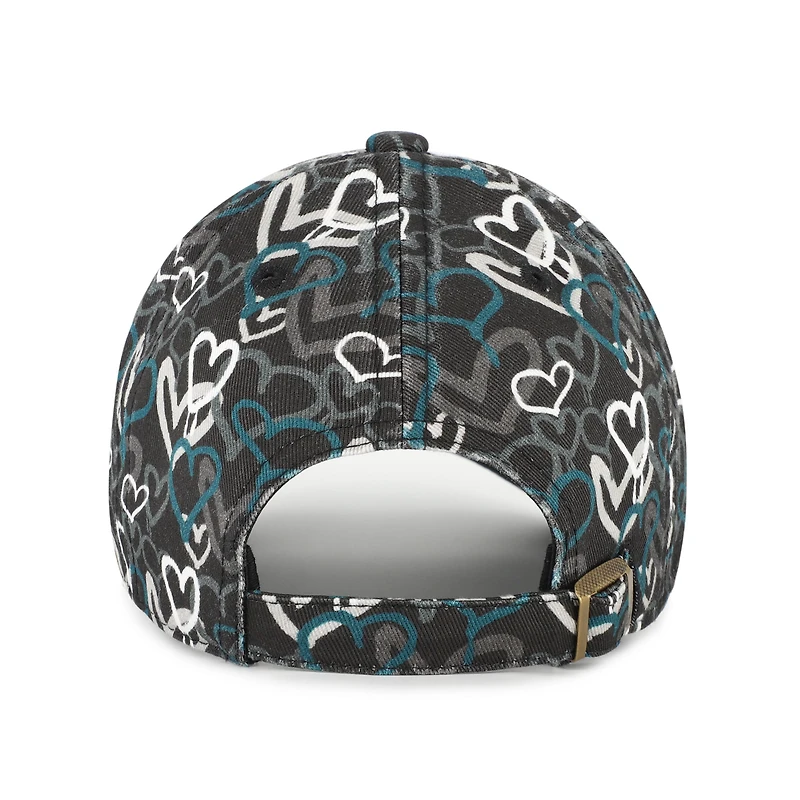 Casquette ajustable noire « 47 » pour filles, motif mural des Eagles de Philadelphie, pour le nettoyage