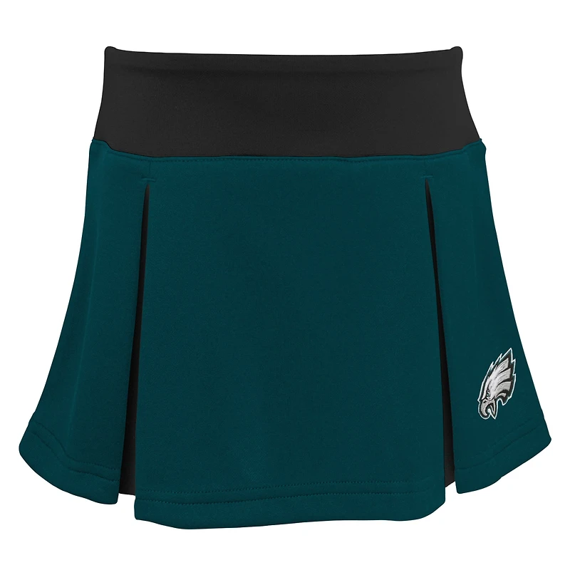 Girls Toddler Green Philadelphia Eagles Spirit Cheer Two-Piece Cheerleader Set with Bloomers