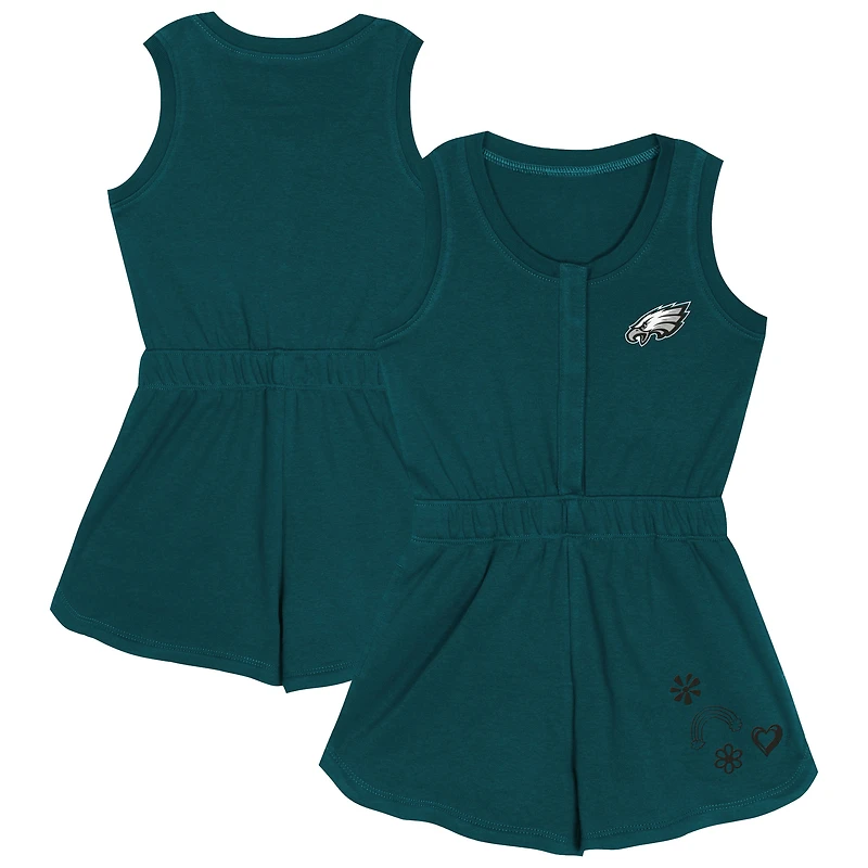 Girls Toddler Midnight Green Philadelphia Eagles Super Girl Romper