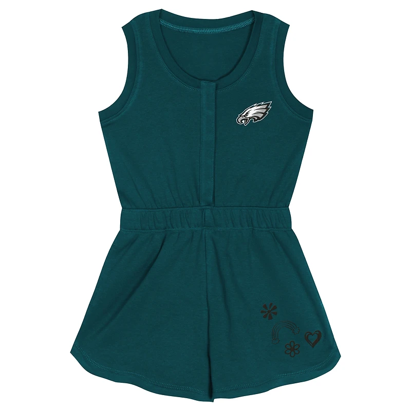 Girls Toddler Midnight Green Philadelphia Eagles Super Girl Romper