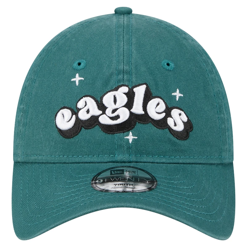 Girls Youth New Era  Midnight Green Philadelphia Eagles Cheer 9TWENTY Adjustable Hat
