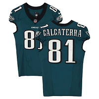 Maillot Nike vert nuit n° 81 porté par Grant Calcaterra (Philadelphia Eagles) lors du match contre les Detroit Lions le 16 novembre 2025