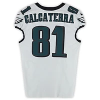 Grant Calcaterra Philadelphia Eagles Game-Used #81 White Nike Jersey from Multiple Games During the 2024 NFL Season