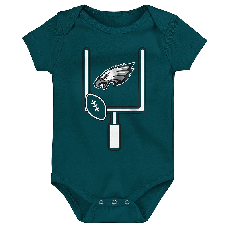 Infant & Newborn Outerstuff Philadelphia Eagles Littlest Player Three-Piece Bodysuit Set