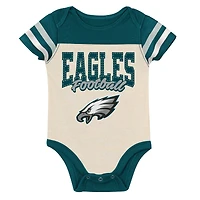 Ensemble trois pièces pour bébé et nouveau-né Outerstuff Philadelphia Eagles Up One : body, bavoir chaussons