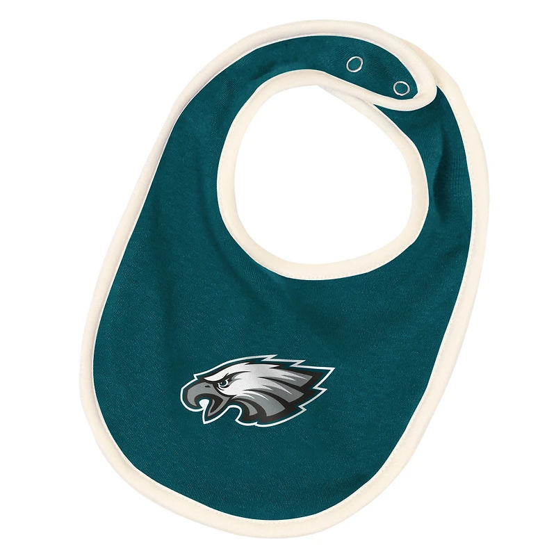 Ensemble trois pièces pour bébé et nouveau-né Outerstuff Philadelphia Eagles Up One : body, bavoir chaussons