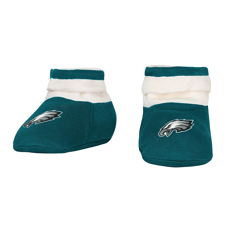 Infant & Newborn Outerstuff Philadelphia Eagles Up One Three-Piece Bodysuit, Bib Booties Set