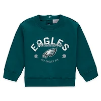 Infant & Newborn WEAR by Erin Andrews Midnight Green Philadelphia Eagles Fleece Crewneck and Pants Set