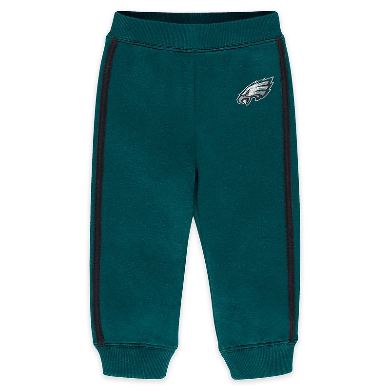 Infant & Newborn WEAR by Erin Andrews Midnight Green Philadelphia Eagles Fleece Crewneck and Pants Set