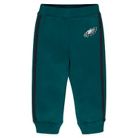 Infant & Newborn WEAR by Erin Andrews Midnight Green Philadelphia Eagles Fleece Crewneck and Pants Set