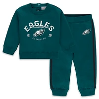 Vêtements pour bébés et nouveau-nés par Erin Andrews Ensemble col ras du cou pantalon en molleton vert nuit des Philadelphia Eagles