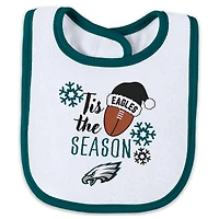 Infant & Newborn WEAR by Erin Andrews Philadelphia Eagles Holiday Full-Zip Sleeper Bib Set