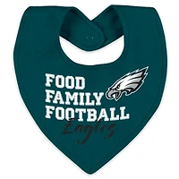Infant & Newborn WEAR by Erin Andrews Philadelphia Eagles Sleep and Play Full-Zip Sleeper Bib Set