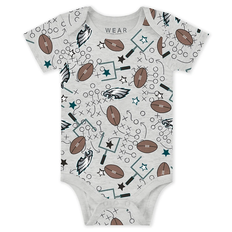 Infant & Newborn WEAR by Erin Andrews Philadelphia Eagles Three-Piece Turn Me Around Bodysuits Pant Set