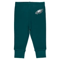 Infant & Newborn WEAR by Erin Andrews Philadelphia Eagles Three-Piece Turn Me Around Bodysuits Pant Set