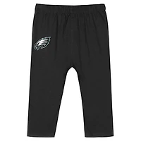 Infant Midnight Green/Black Philadelphia Eagles Double Up Long Sleeve Bodysuit Pant Set