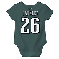 Body Nike Saquon Barkley pour bébé, vert nuit, avec nom et numéro de joueur des Philadelphia Eagles