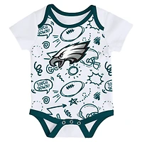 Infant Outerstuff  Philadelphia Eagles All Day Play Three-Piece Bodysuit Set