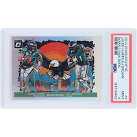 Jalen Hurts et A.J. Brown, Philadelphia Eagles, carte Panini Donruss Optic Dual Downtown Case 2024, numéro 4, authentifiée PSA 9.
