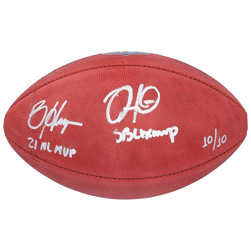 Jalen Hurts & Bryce Harper Autographed Wilson Duke Full Color Football with "SB LIX MPV" & "21 NL MVP" Inscriptions - Limited Edition #1/10