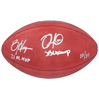 Jalen Hurts & Bryce Harper Autographed Wilson Duke Full Color Football with "SB LIX MPV" & "21 NL MVP" Inscriptions - Limited Edition #1/10