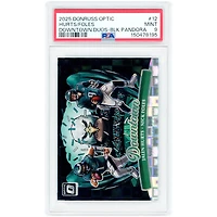 Jalen Hurts & Nick Foles Philadelphia Eagles 2025 Panini Donruss Optic Dual Downtown Black Pandora Prizm #12 #3/25 PSA Authenticated 9 Card