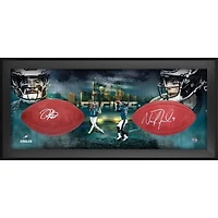 Jalen Hurts & Nick Foles Philadelphia Eagles Autographed Full Color Duke Two Football Super Bowl MVPs Shadowbox