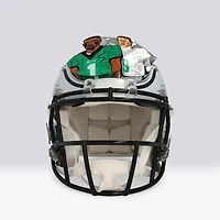 Jalen Hurts & Nick Foles Philadelphia Eagles Autographed Riddell Speed Authentic Helmet with Multiple Inscriptions - Art by Charles Fazzino - NF70445098