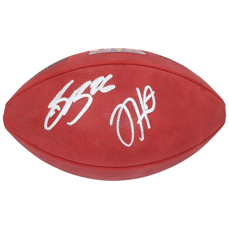 Jalen Hurts & Saquon Barkley Philadelphia Eagles Autographed Super Bowl LIX Champions Wilson Duke Football