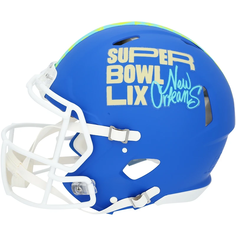 Casque authentique Speed avec logo Riddell Super Bowl LIX autographié par Jalen Hurts des Philadelphia Eagles et Patrick Mahomes des Kansas City Chiefs