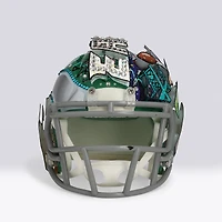 Jalen Hurts Philadelphia Eagles Autographed Kelly Green Riddell Speed Mini Helmet - Art by Charles Fazzino - NF70444383