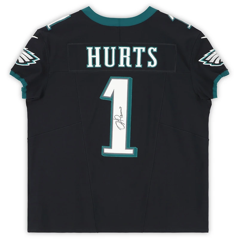 Jalen Hurts Philadelphia Eagles Autographed Nike Black Elite Jersey with "SB LIX MVP" Inscription