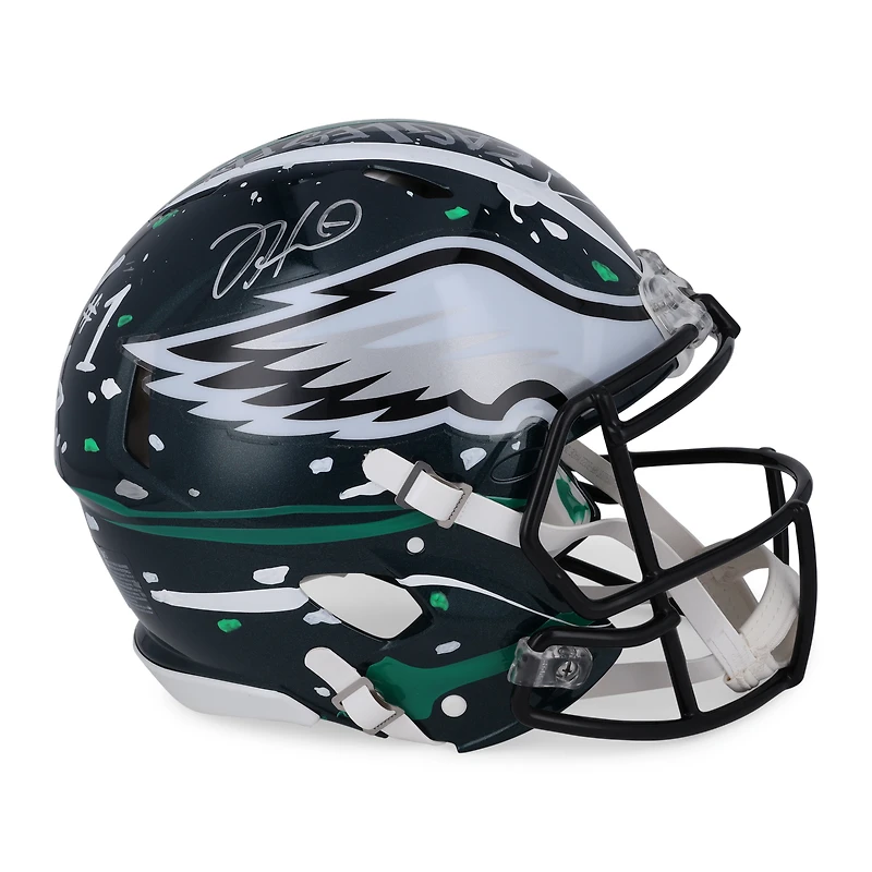 Jalen Hurts Philadelphia Eagles Autographed Riddell Speed Authentic Helmet - Art by King Saladeen - Limited Edition #1/1 - WN55915750