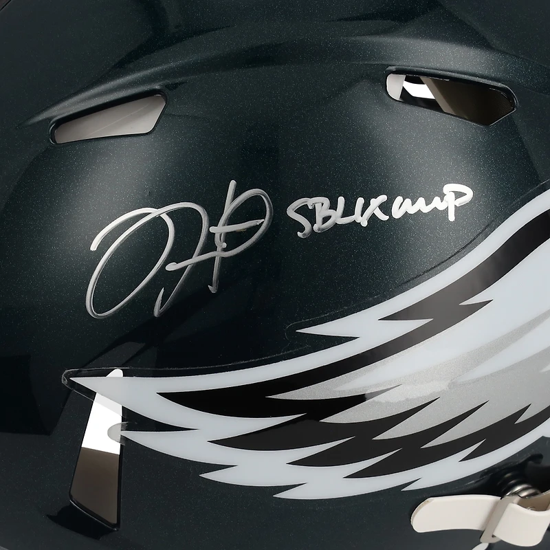 Jalen Hurts Philadelphia Eagles Autographed Riddell Speed Authentic Helmet with "SB LIX MVP" Inscription