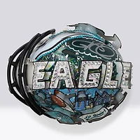 Casque miniature Riddell Speed ​​autographié par Jalen Hurts (Eagles de Philadelphie) - Illustration de Charles Fazzino - NF70444384