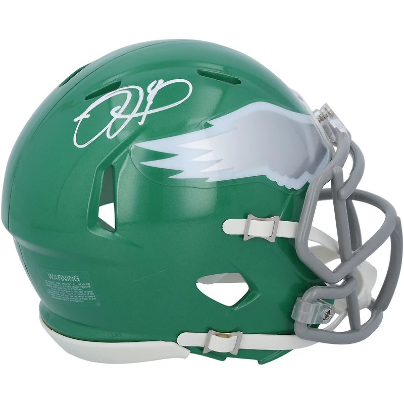 Jalen Hurts Philadelphia Eagles Autographed Riddell Throwback Speed Mini Helmet